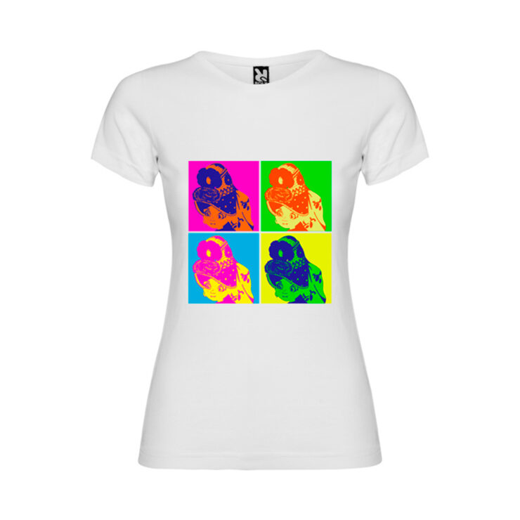 ajecho camiseta femenina blanca warhol