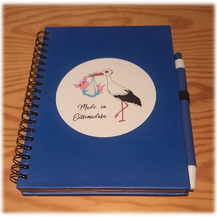 ajecho cuaderno reciclado azul
