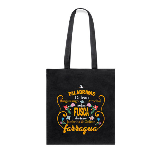 Tote bag Palabrinas algodón negra