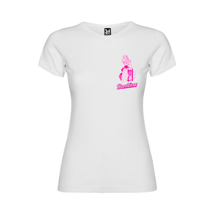 Ajecho camiseta femenina blanca Bonitina