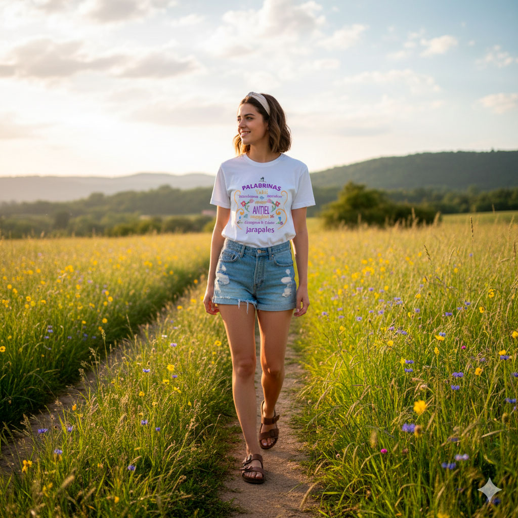 Camiseta Unisex "Palabrinas" blanca 2 Camiseta Unisex "Palabrinas" blanca - Imagen 2