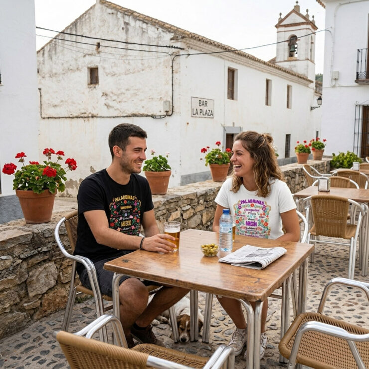 camiseta ajecho Unisex ringurrangos modelos IA negra y blanca
