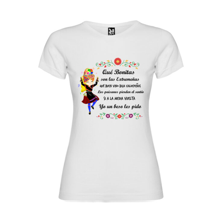 Ajecho camiseta Femenina blanca extremenas bonitas
